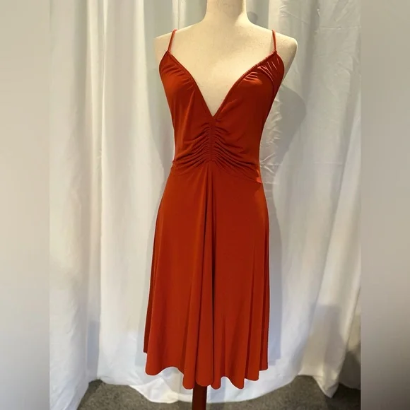 persimmon bridesmaid dresses Purotatto Belted Orange V-Neck Maxi Summer Dress – Timeless main image 0